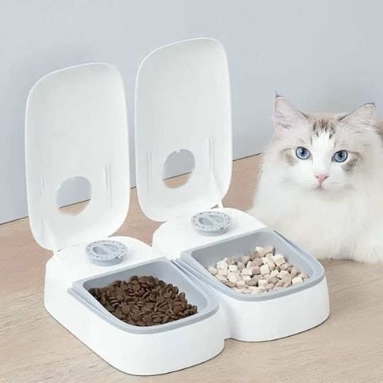 distributeur automatique croquettes chat double bol