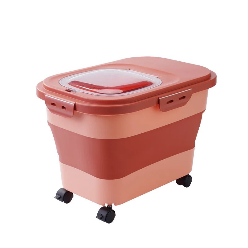 boĂźte rangement croquettes chat plastique rose