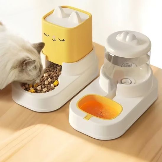distributeur croquette chat automatique gravité eau siphon plastique