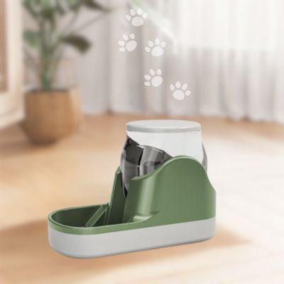 distributeur croquette chat gravité automatique eau plastique vert