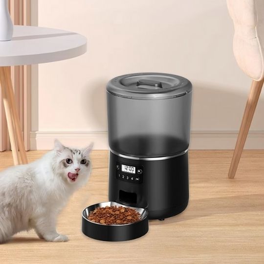 distributeur croquettes chat automatique noir
