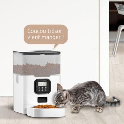 distributeur croquettes chat automatique intelligent message vocal