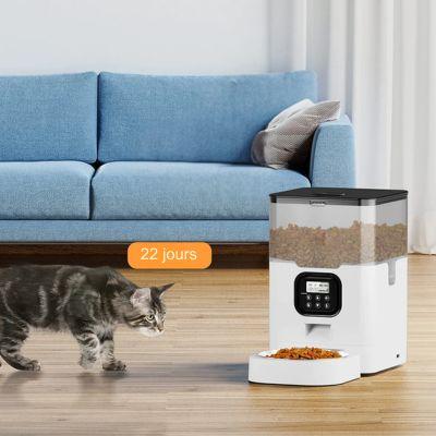 distributeur croquettes chat automatique intelligent bol inox