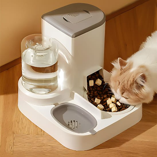 distributeur croquettes chat deluxe ensemble bouteille eau nourriture