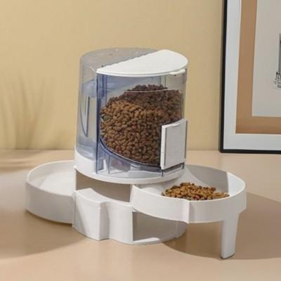 distributeur croquettes chat eau croquettes gravité refermable plastique bleu