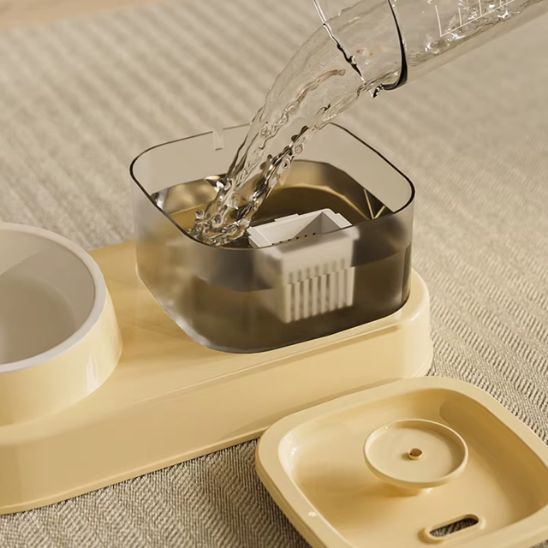 fontaine a chat eau beige grande capacité remplissable