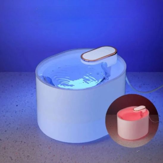 fontaine eau pour chat blanche éclairage led