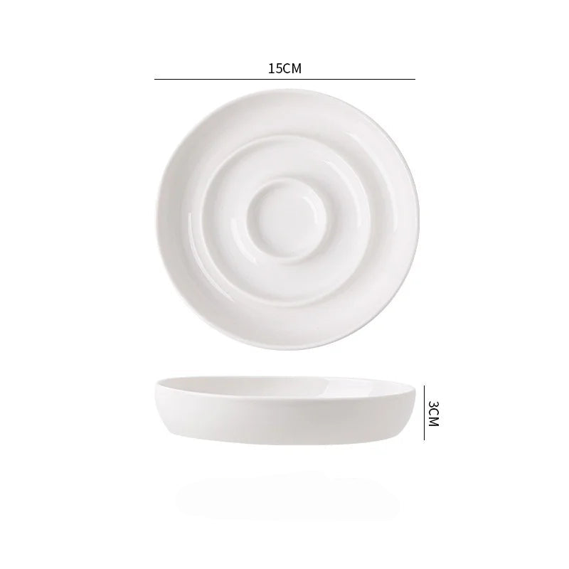 gamelle anti glouton chat formes circulaires céramique blanche