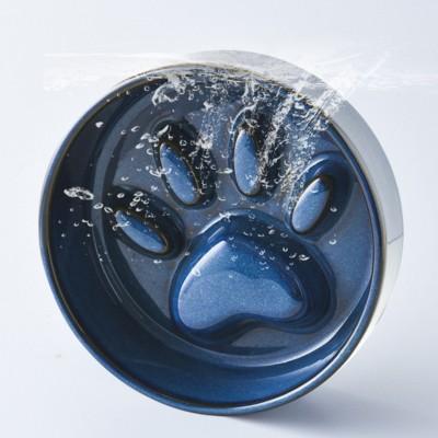 gamelle anti glouton chat céramique bleu