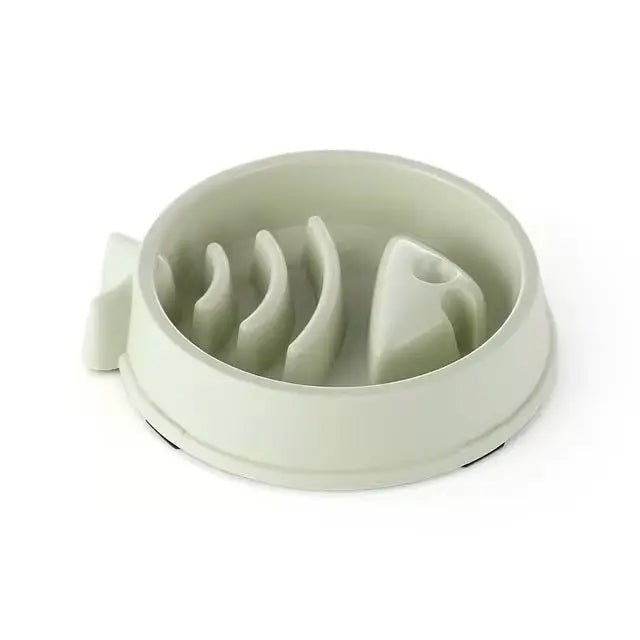gamelle anti glouton chat poisson couleur vert