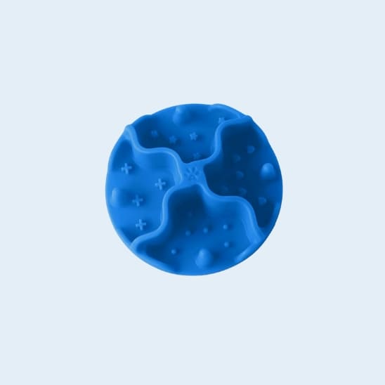 gamelle anti glouton chat ventouses silicone bleu