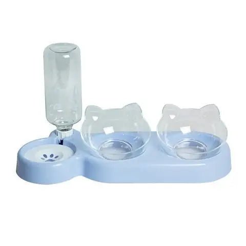gamelle chat ensemble trio couleur bleu