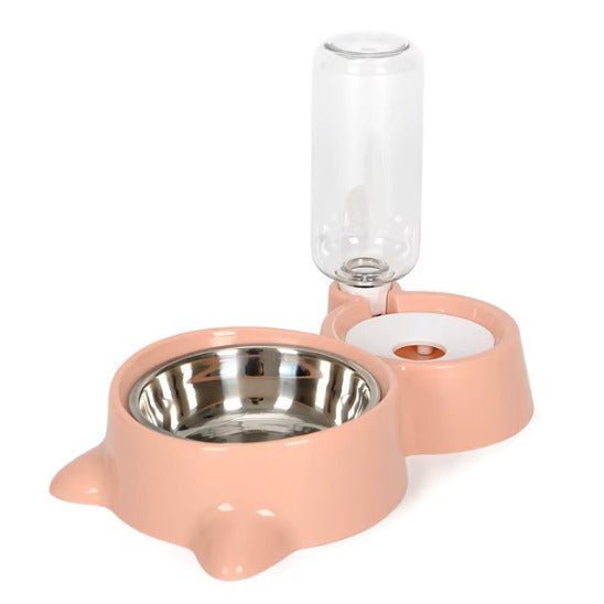 gamelle chat eau et nourriture couleur rose