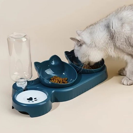 gamelle chat surélevée double bols inclinés réservoir eau