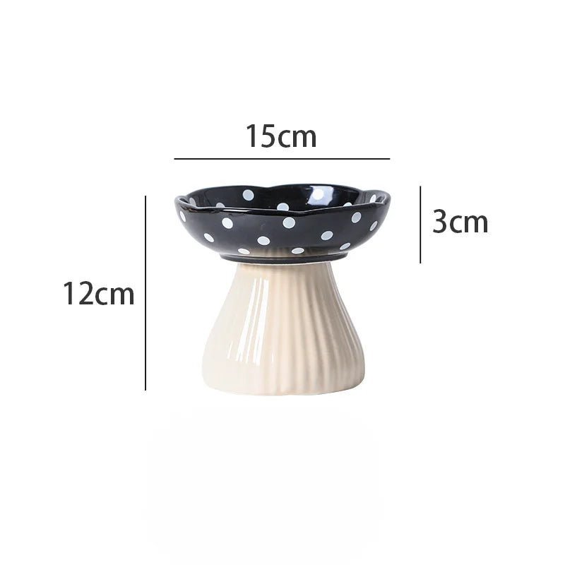 gamelle chat surélevée forme champignon noir dimensions