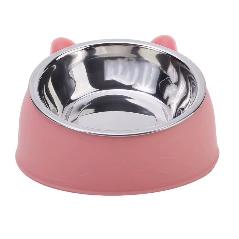 gamelle-chat-surélevée-inclinée-couleur-rose
