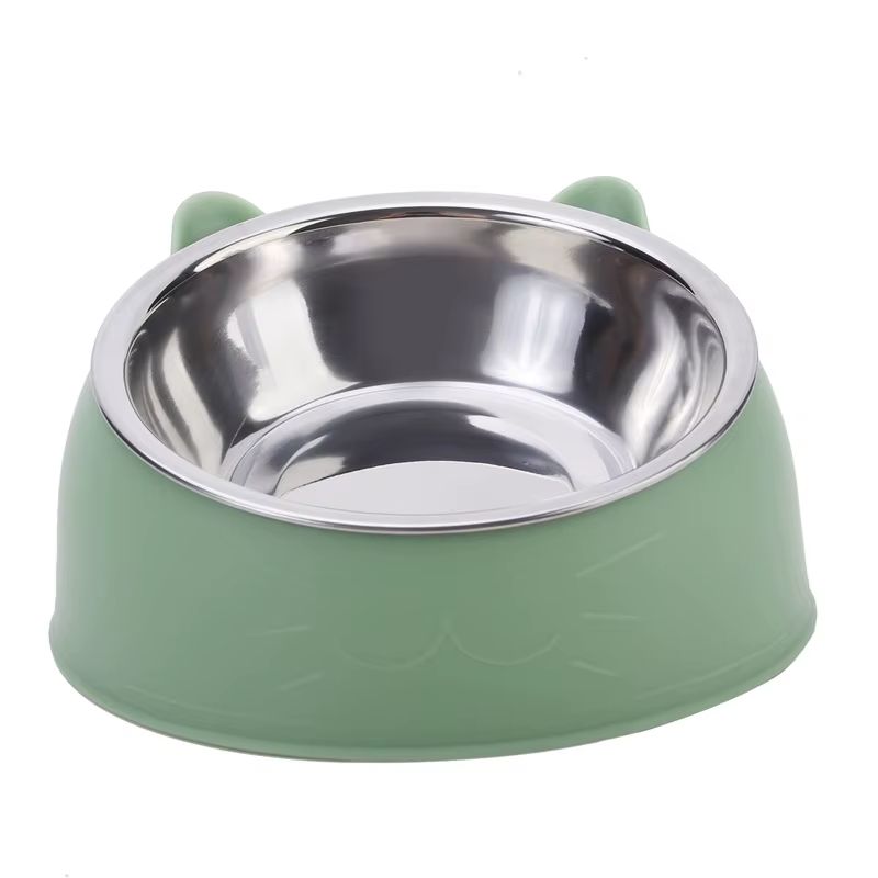 gamelle-chat-surélevée-inclinée-couleur-vert