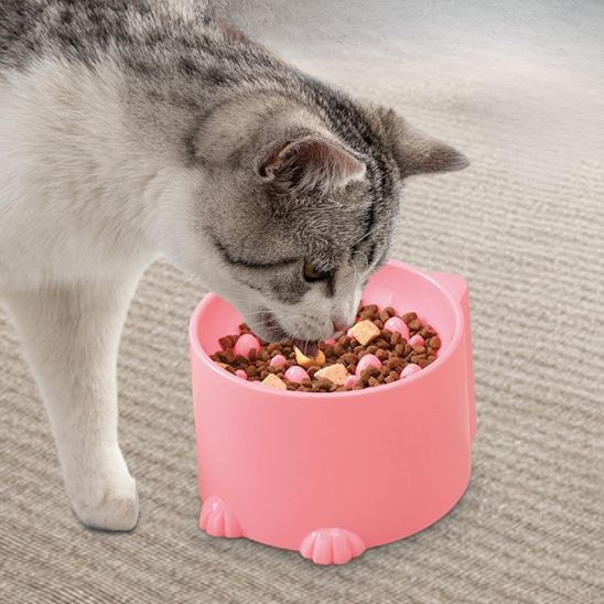gamelle anti-glouton chat surélevée rose posture
