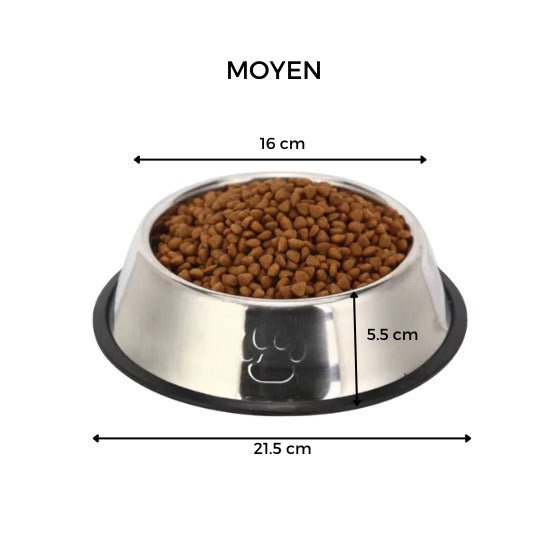 gamelle pour chat inox format moyen