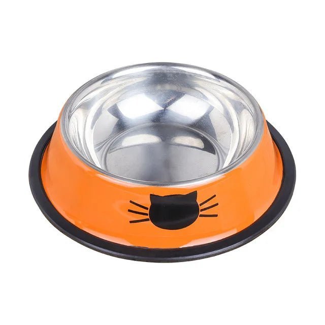 gamelle pour chat orange motif chat