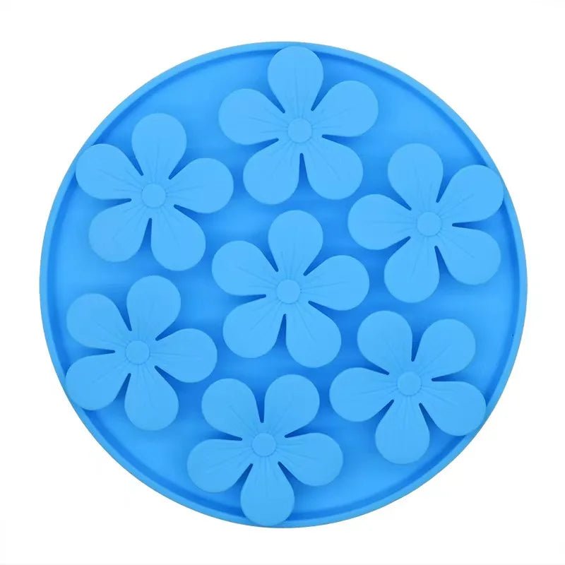 gamelles anti glouton chat silicone fleurs bleu