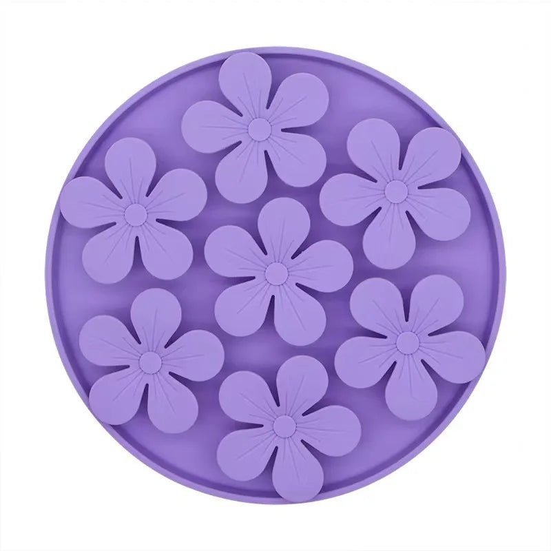 gamelles anti glouton chat silicone fleurs violet
