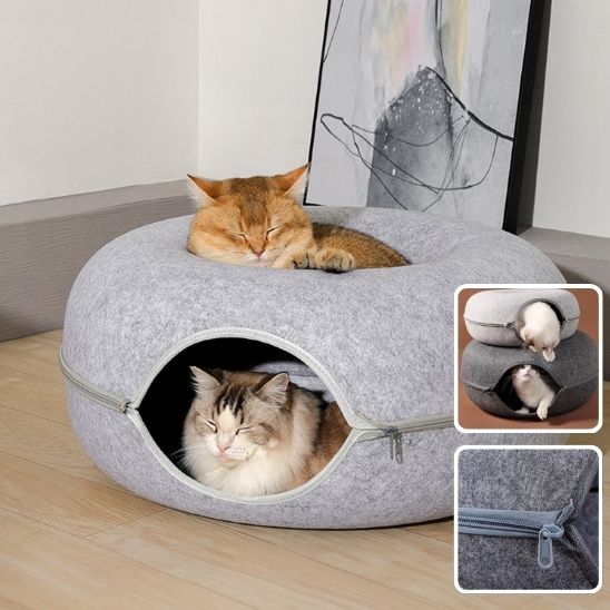 maison chat tunnel sommeil jeux multichat démontable lavable