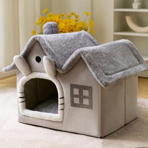 maison chat chalet deluxe pliable coussin amovible antidérapant
