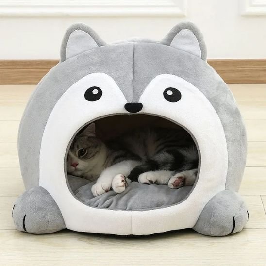Maison chat grotte forme loup niche intérieure
