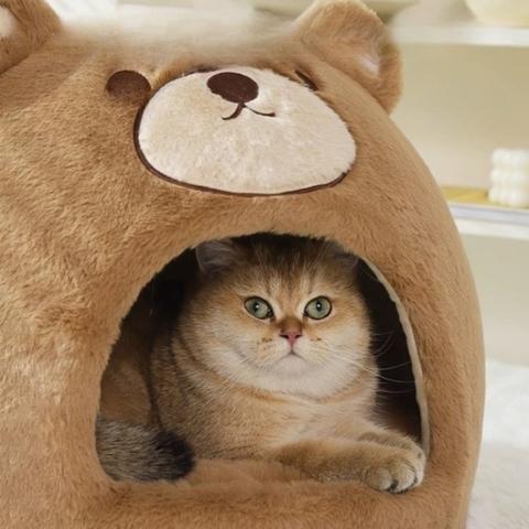 maison chat ourson câlin peluche antidérapant robuste