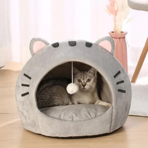Maison pour chat design tanière transformable panier sommeil jeux multifonction