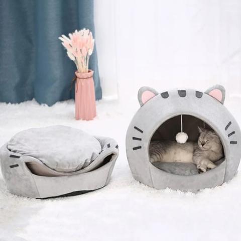 Maison pour chat design tanière transformable panier sommeil jeux multifonction