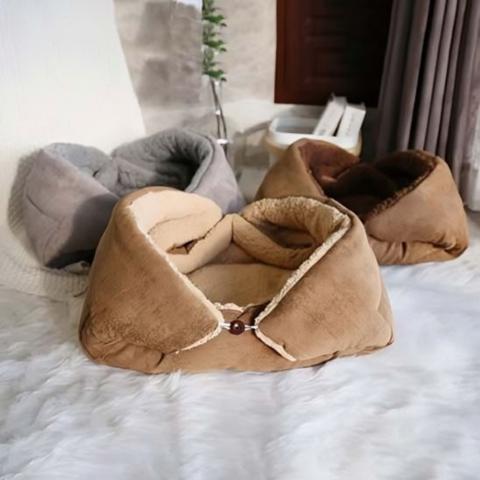 panier pour chat cocon multifonction pliable lit doux peluche