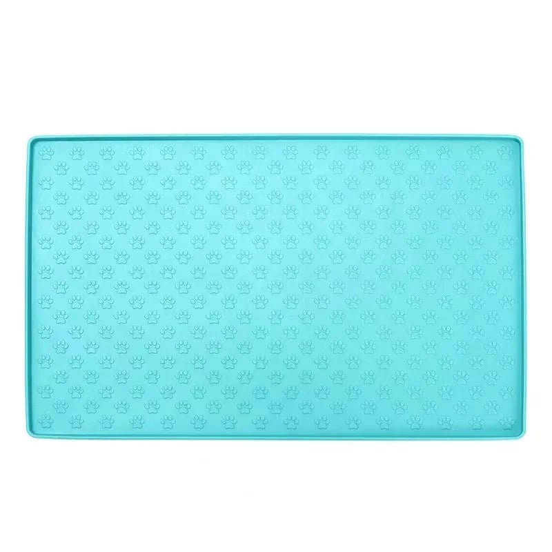 tapis gamelle chat turquoise