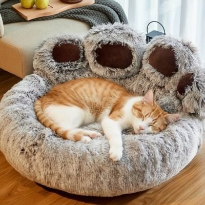 Coussin pour chat en peluche confort