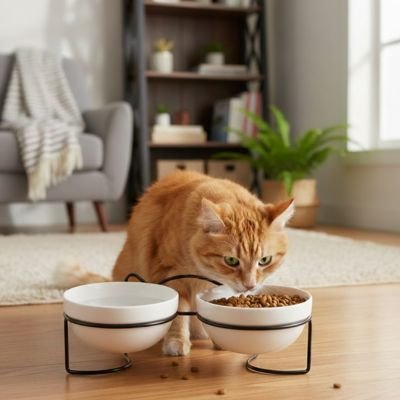 Gamelle chat surelevee - Accessoires bien-être pour chat
