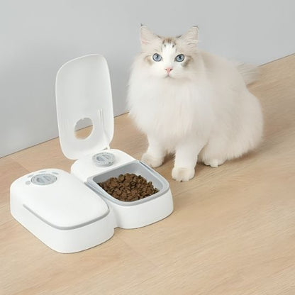 distributeur automatique croquettes chat double bol programmable minuterie