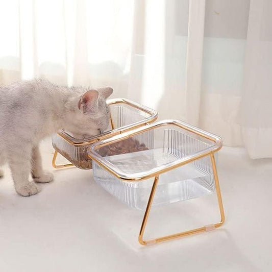 Gamelle chat | Bols transparents et surélevés