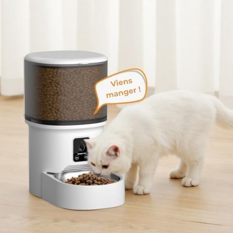 Distributeur de croquettes connecté 4L avec caméra HD pour chat