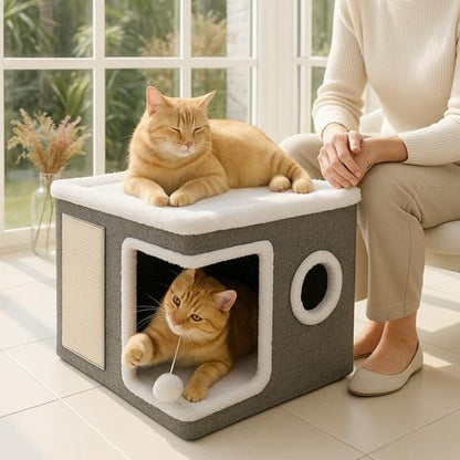Niche pour chat 2 niveaux – Terrasse sur le toit