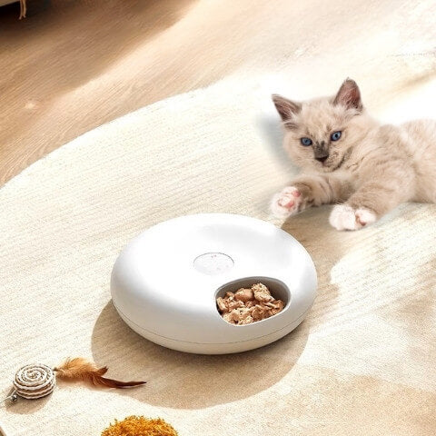 Distributeur nourriture chat | Sec & humide