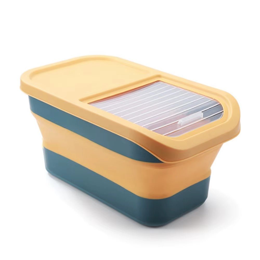 Boite à croquettes pour chat rangement pliable compact hermétique jaune