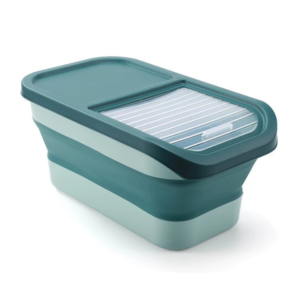 Boite à croquettes pour chat rangement pliable compact hermétique vert
