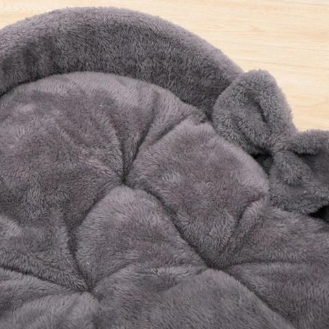 chat panier confort doux forme cœur peluche gris antidérapant