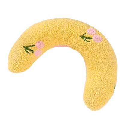 coussin chat ultra moelleux jaune