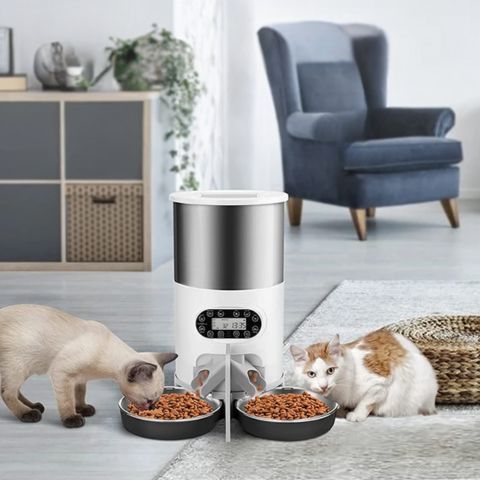 distributeur automatique croquettes chat double bol manuel