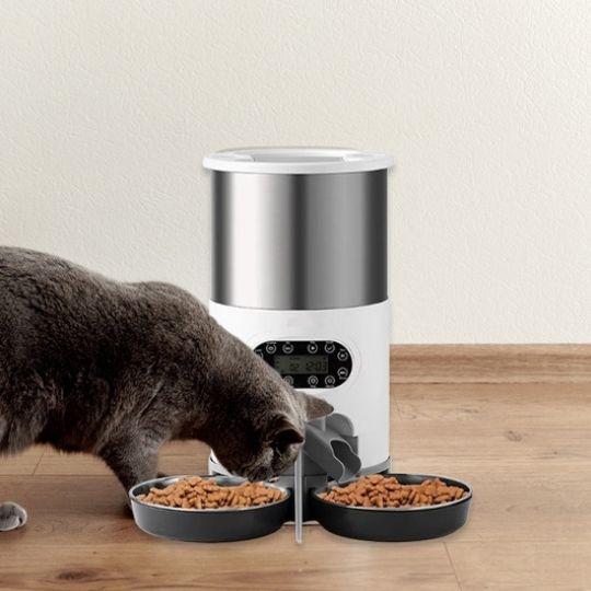 distributeur automatique croquettes chat double bol manuel
