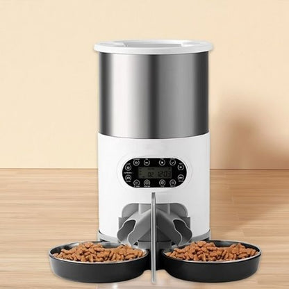 distributeur automatique croquettes chat double bol 