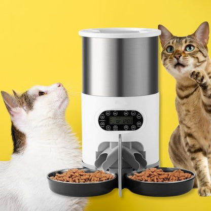 distributeur automatique croquettes chat double bol manuel