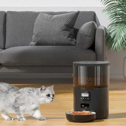 distributeur automatique croquettes chat noir